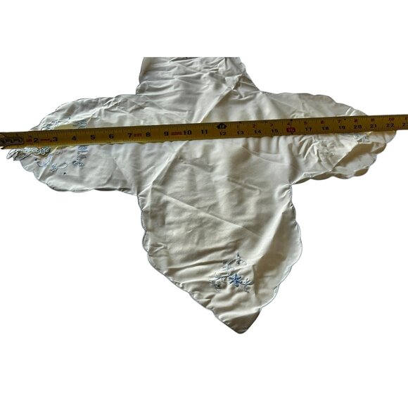 Vintage Embroidered Hot Rolls Bread Warmer Towel 22.5" X 23" Floral White & Blue - Picture 6 of 6